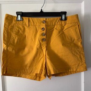 Mustard yellow Loft shorts, 4 inches
